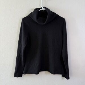 Marisa Christina Black 100% 2-Ply Cashmere Turtleneck Sweater Womens Large L